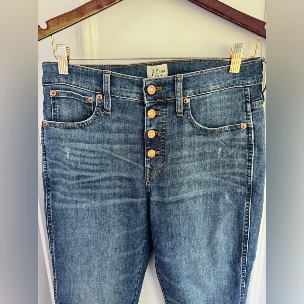 J CREW vintage Straight Jean with (4)button fly in stormy ink Size 28 EUC